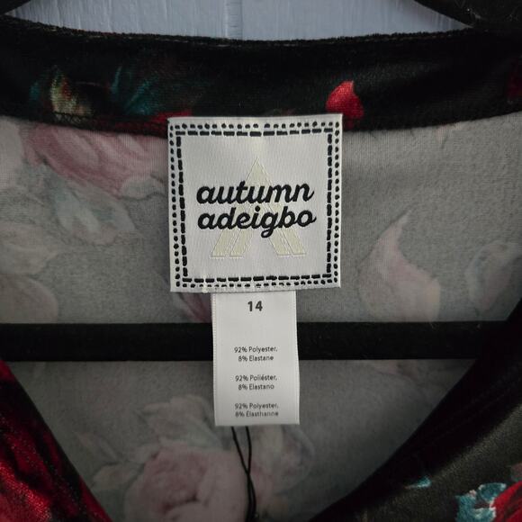 Autumn Adeigbo Rose Cutout Top Size 14 – Velvet, Romantic, New Without Tags - Picture 3 of 7
